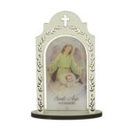 Capela do Santo Anjo da Guarda em MDF e Detalhes Vazados - Branco - 16cm